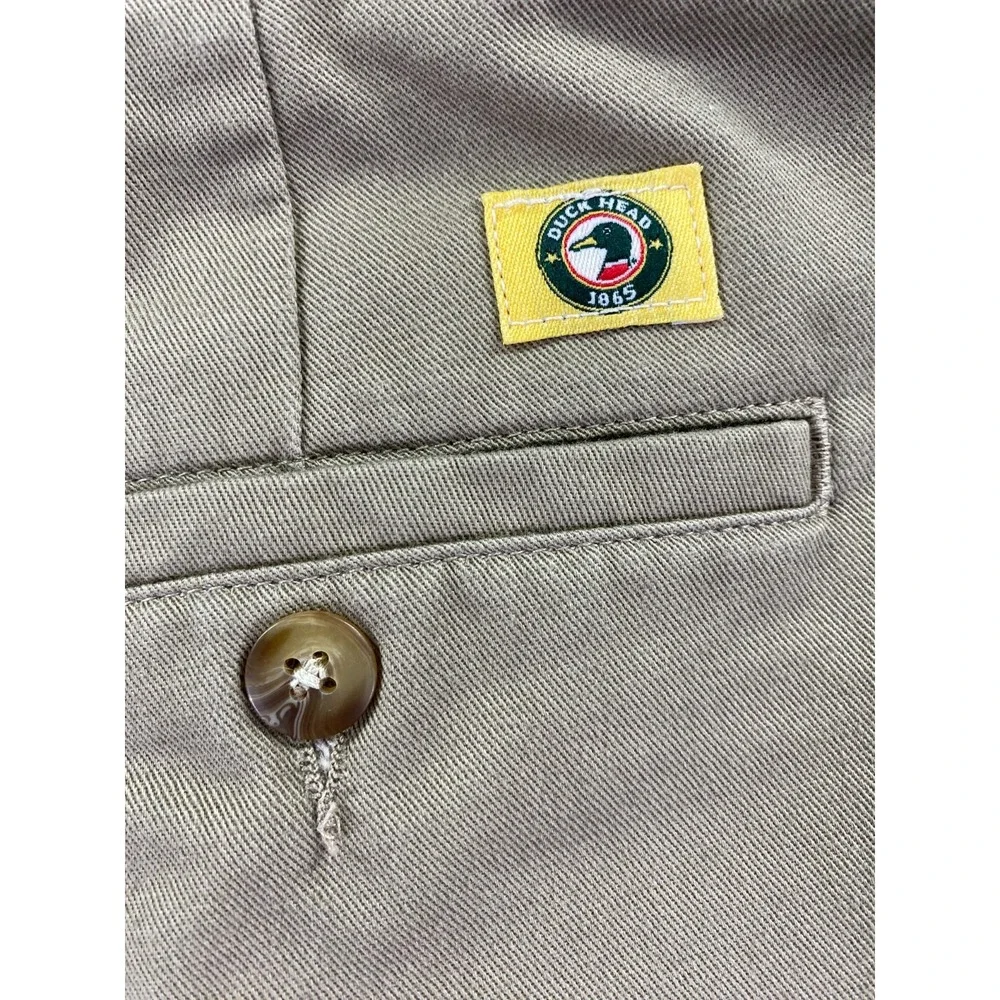 Men's Duck Head Brown Chino Pants 42x30 (Fits 40x25.5) Pleated Front Hemmed